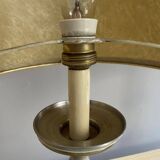 Pair of large Regency half shade buffet lamps