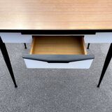 Italian dining table and 4 chairs by Salvarani, 1950s, set of 5.