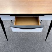 Italian dining table and 4 chairs by Salvarani, 1950s, set of 5.
