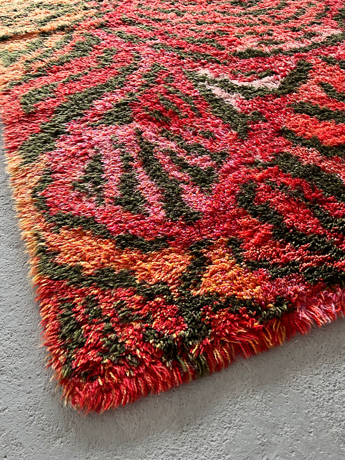 Rare Scandinavian Rya Rug, 1970’s, Space Age, Sweden