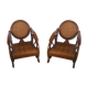 Colonial-style teak chairs