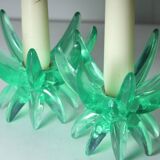 Bougeoirs Friedel Lotus Lucite allemagne 1960 x3