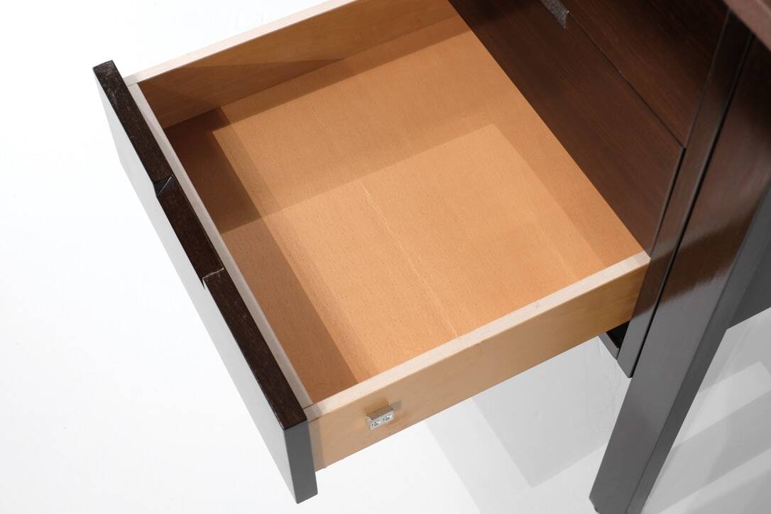 Canaan desk in wood and leather by Marcel Breuer for Gavina, Italy 1950s.