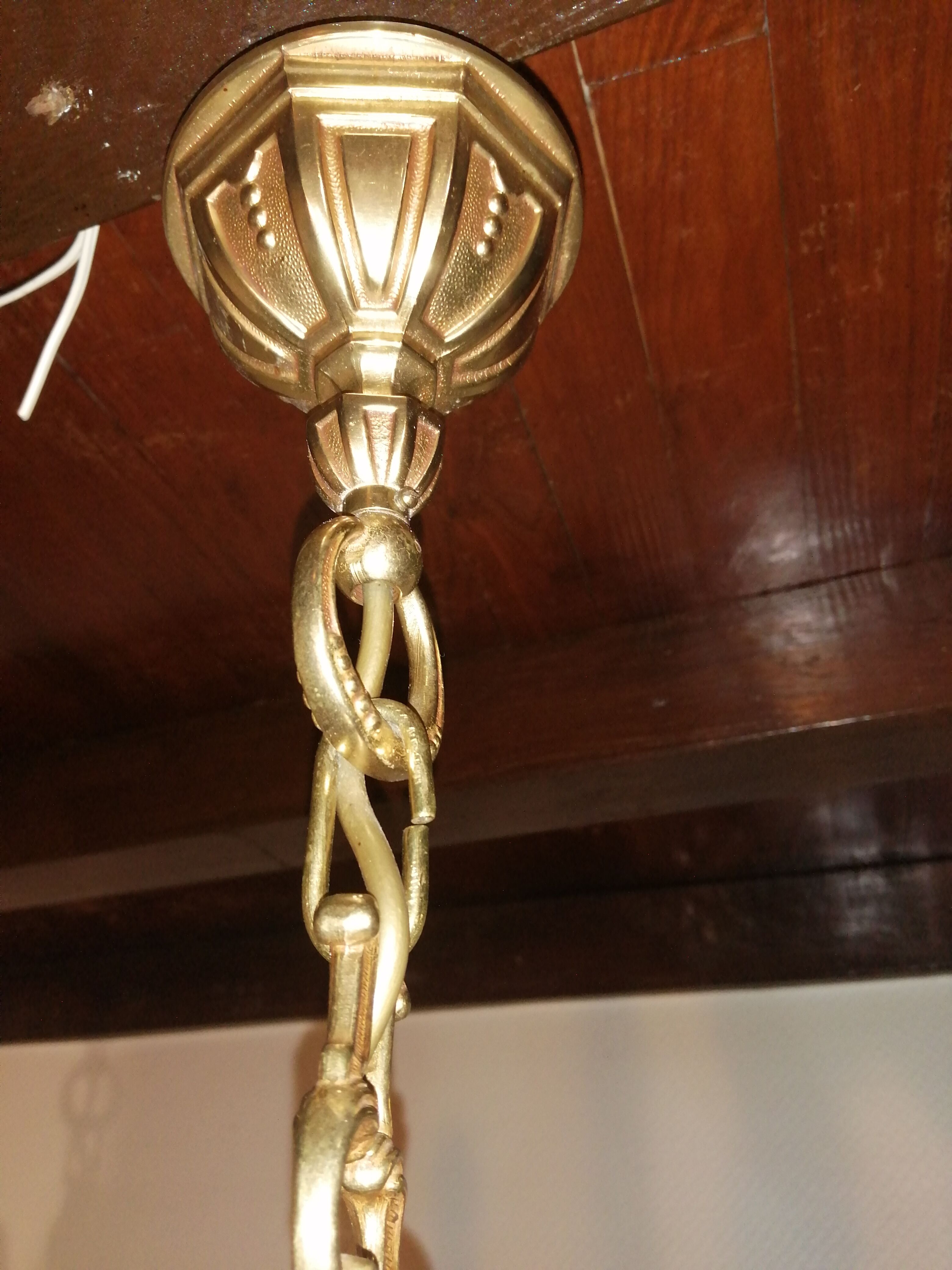 Bronze chandelier 4 arms vintage 1970