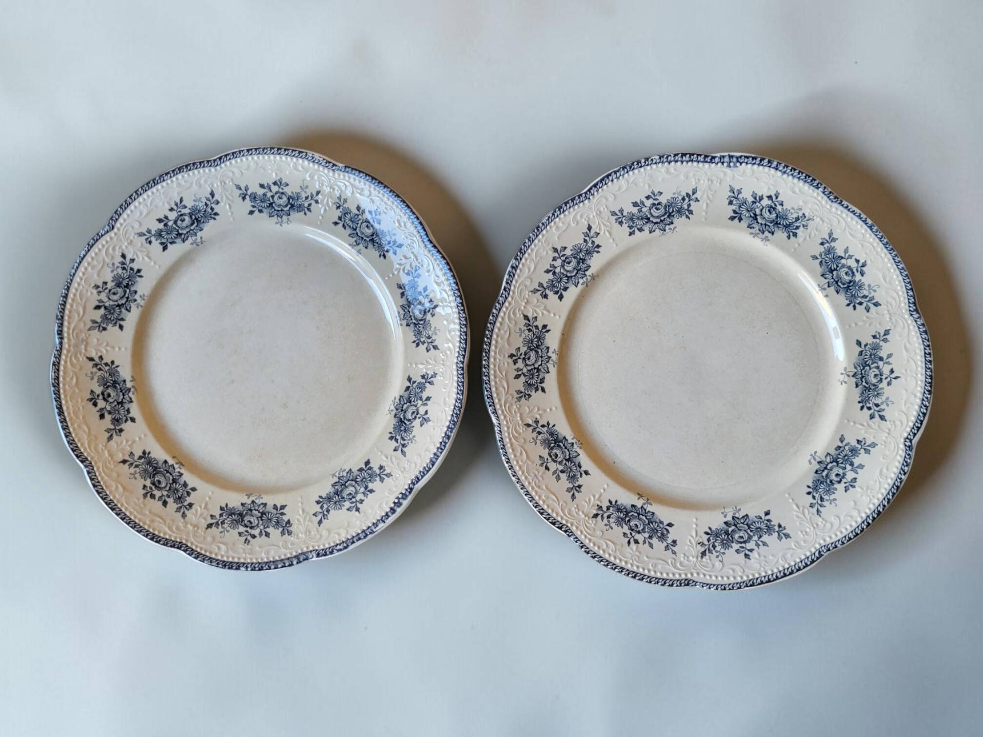 6 assiettes plates Badonviller modèle Richelieu