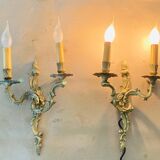 Louis XV gilt bronze wall lights with curved branches