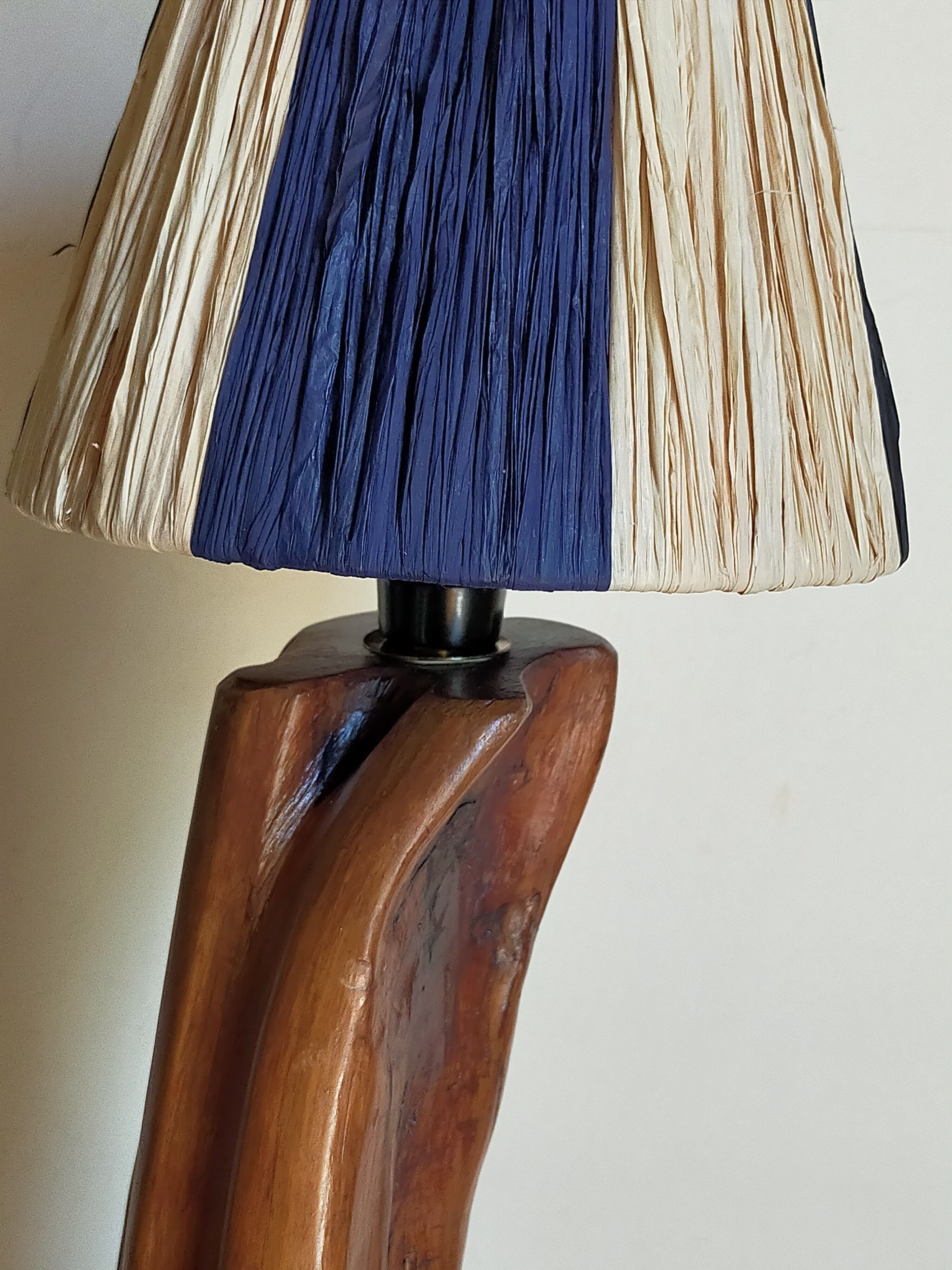Free-form solid wood pose lamp in 1950s