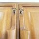 Large Swedish mahogany storage unit with four front doors.