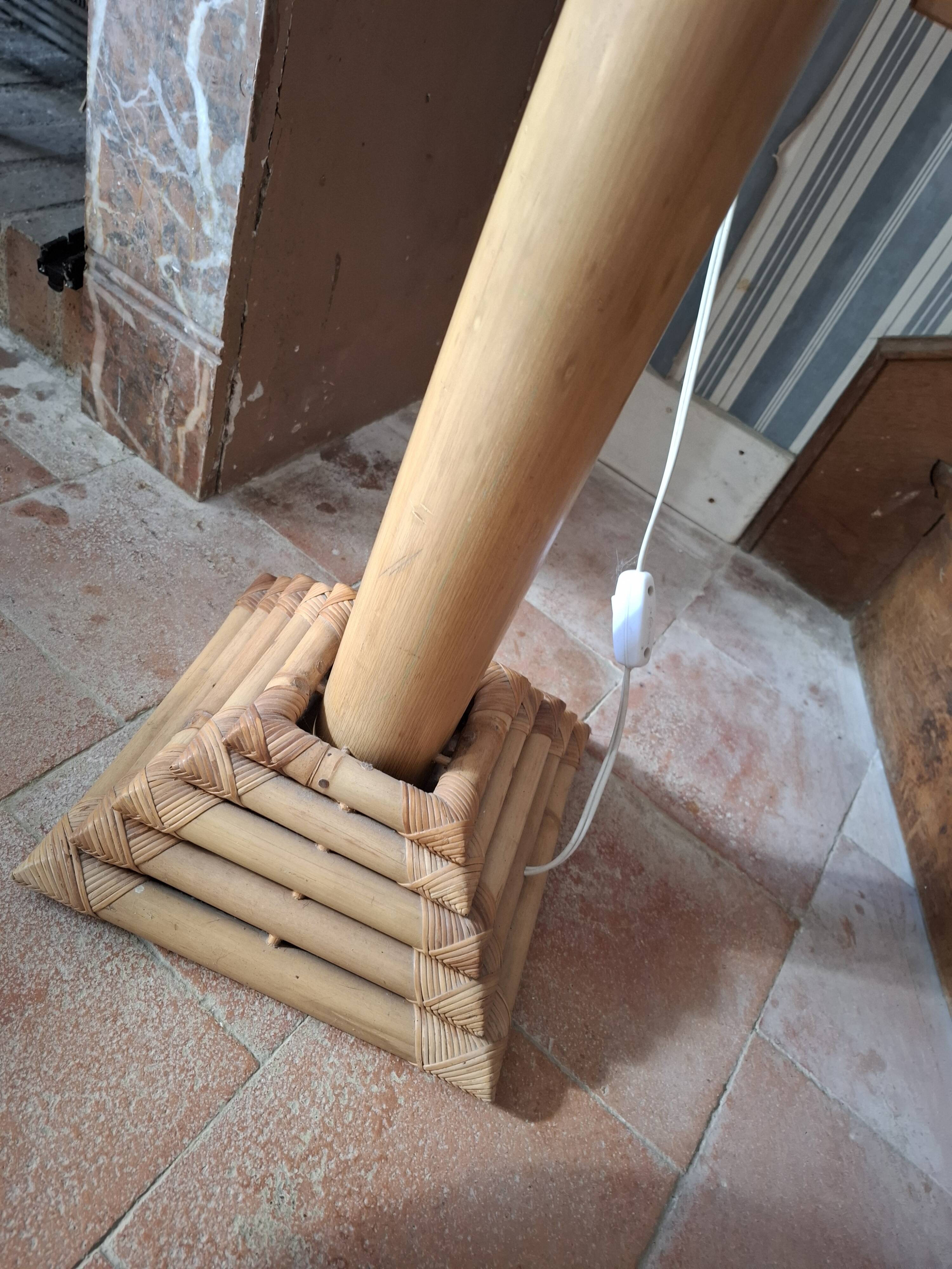 Vintage 70's adjustable bamboo floor lamp