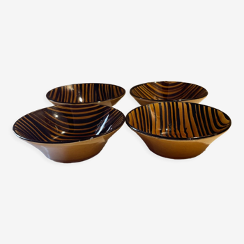 Set of 4 Sarreguemines Domino cups