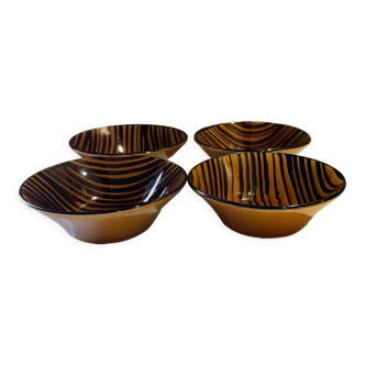 Set of 4 Sarreguemines Domino cups