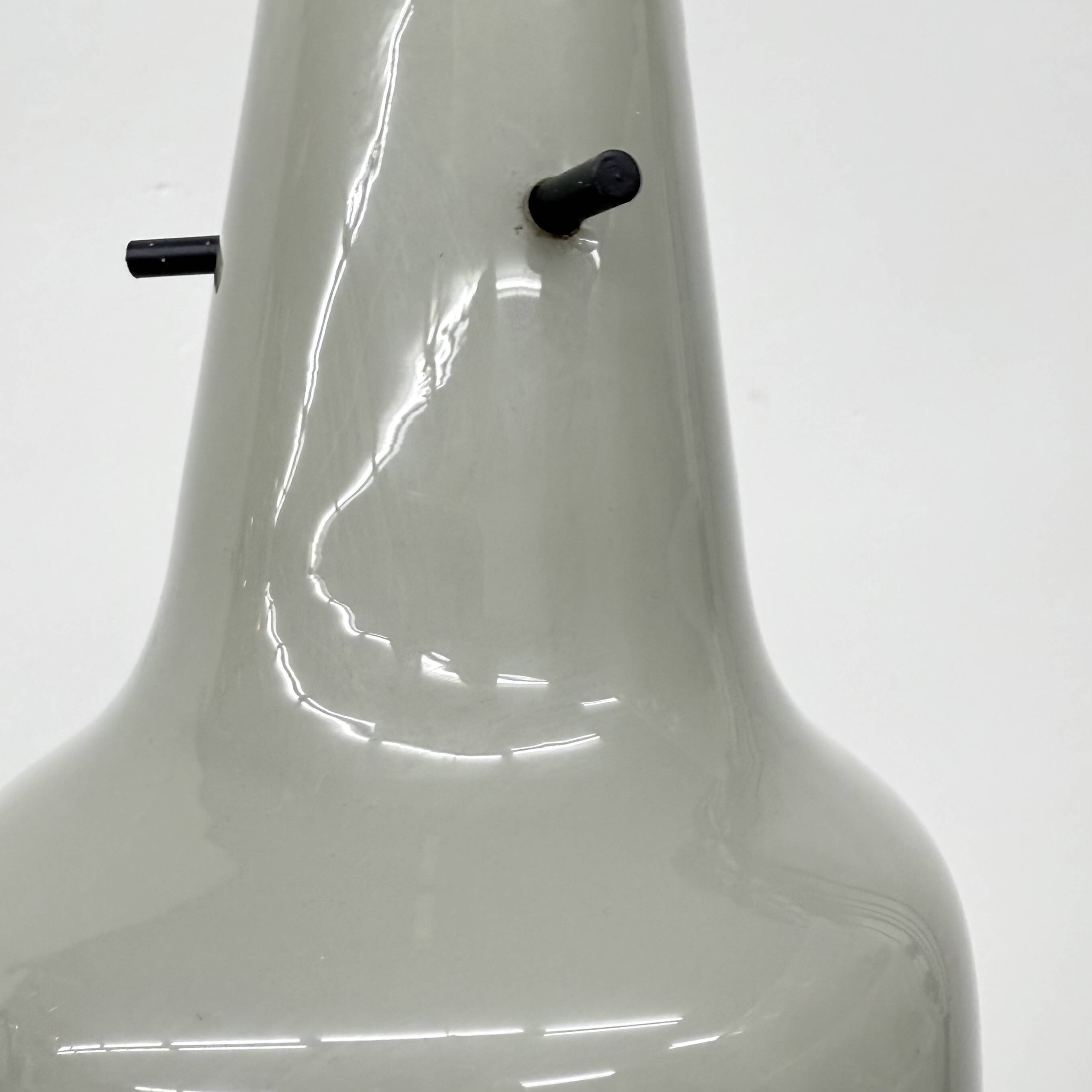 Mid-century grey glass pendant hanging lamp , 1960s Scandinavian