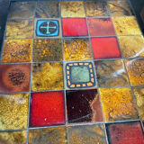 Rectangular ceramic and metal coffee table