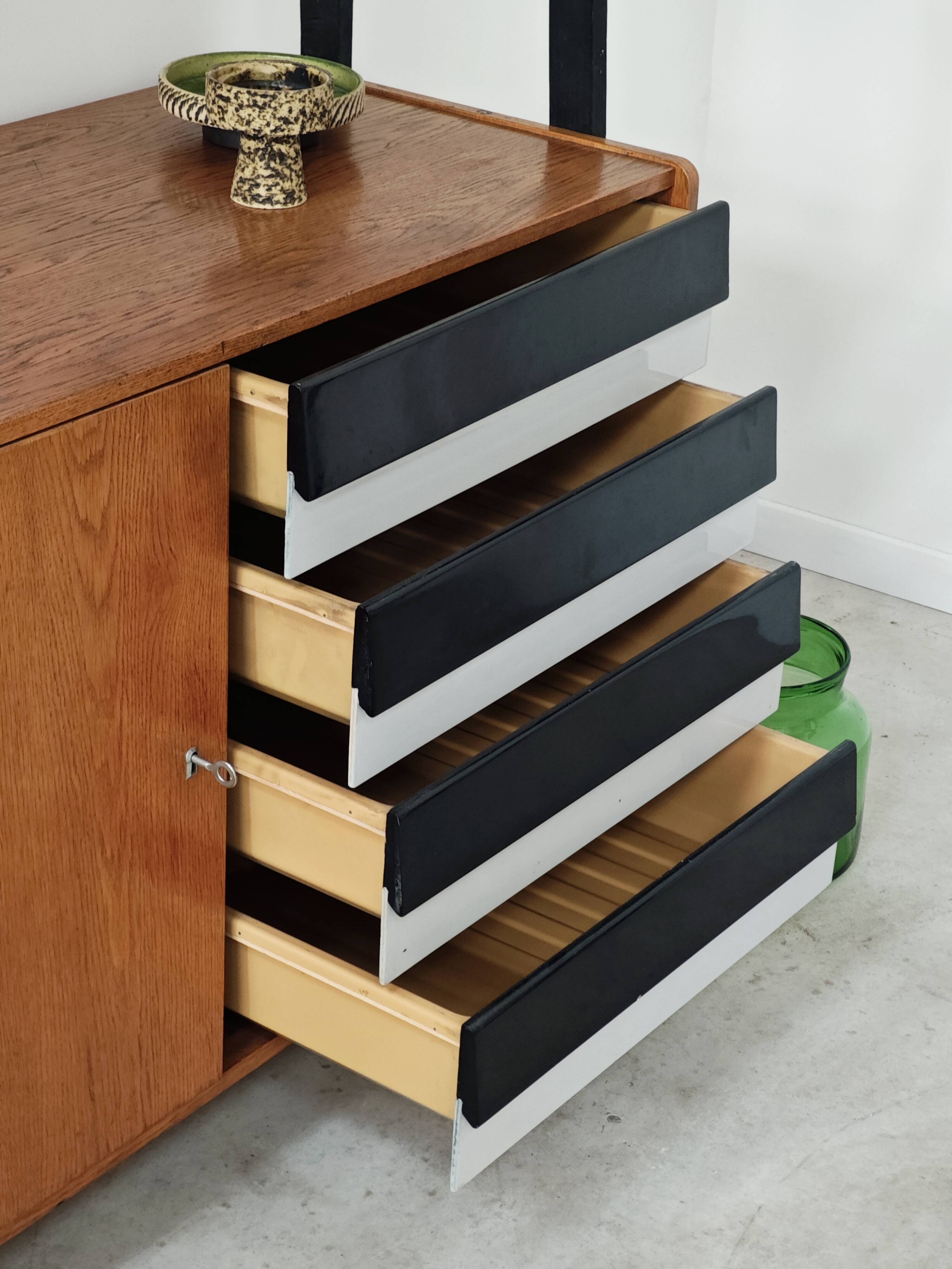 Library buffet U 458 black by Jiri Jiroutek for Interier Praha 1960