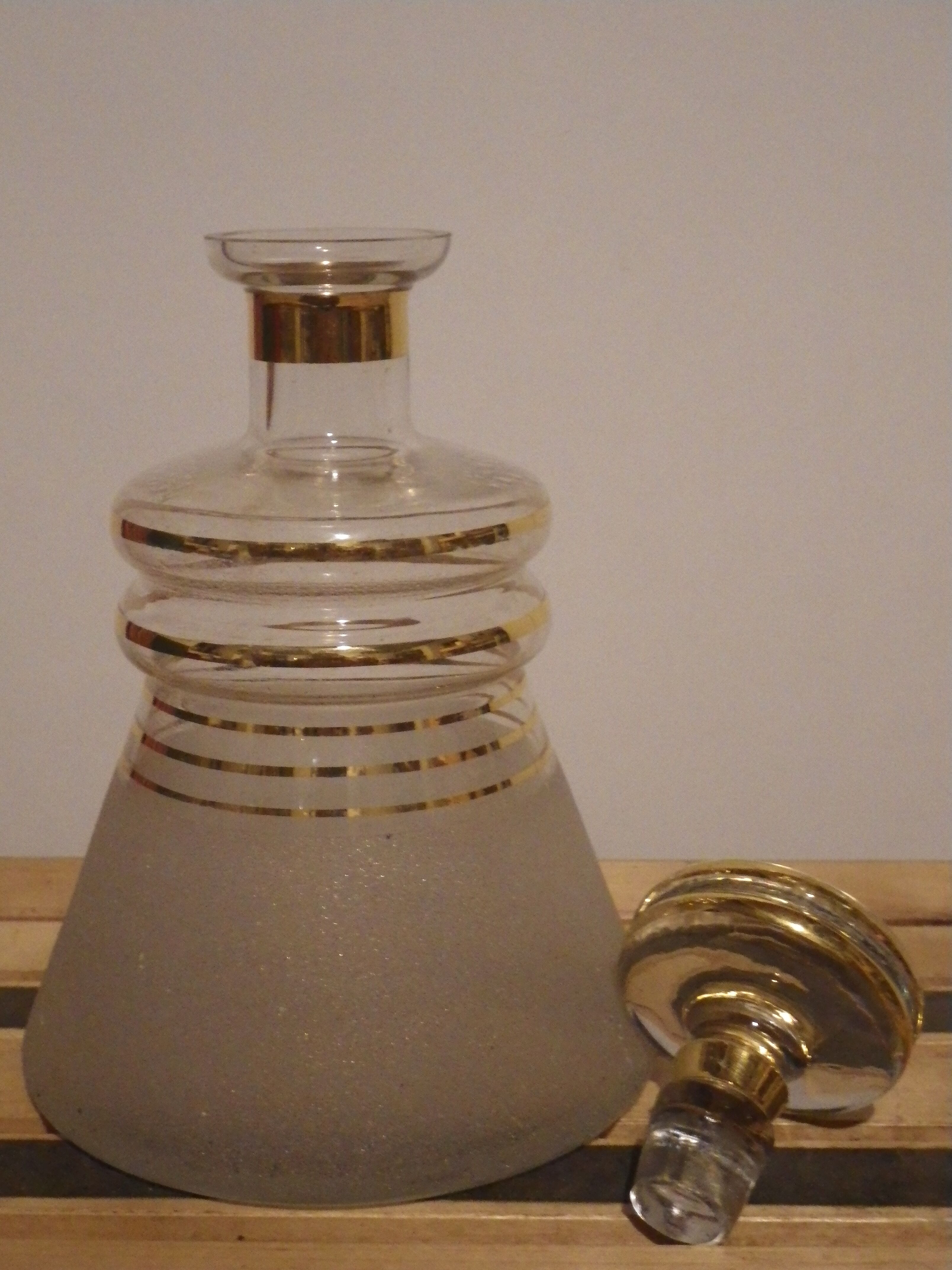 Granite water decanter gilded border