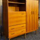 Combined modernist secretary, shelves, closet, wardrobe, vintage, 60s