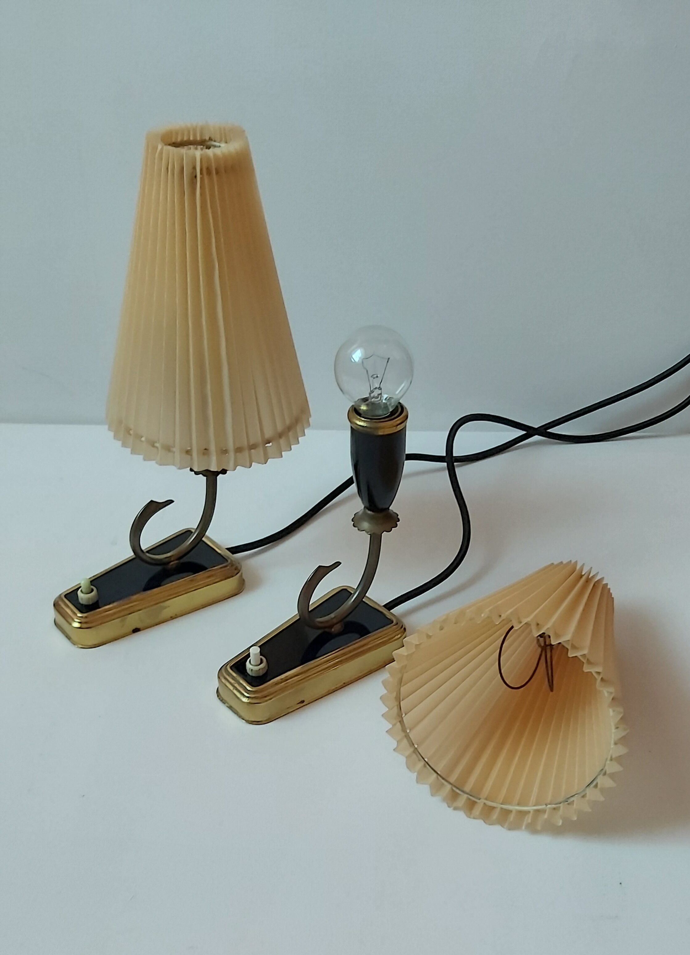 Pair of bedroom lamps, Germany, 1950s