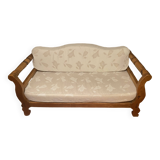 Two-seater sofa in exotic wood, Mexican style