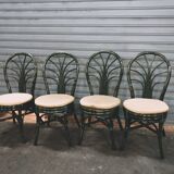 Rattan dining table and 4 chairs