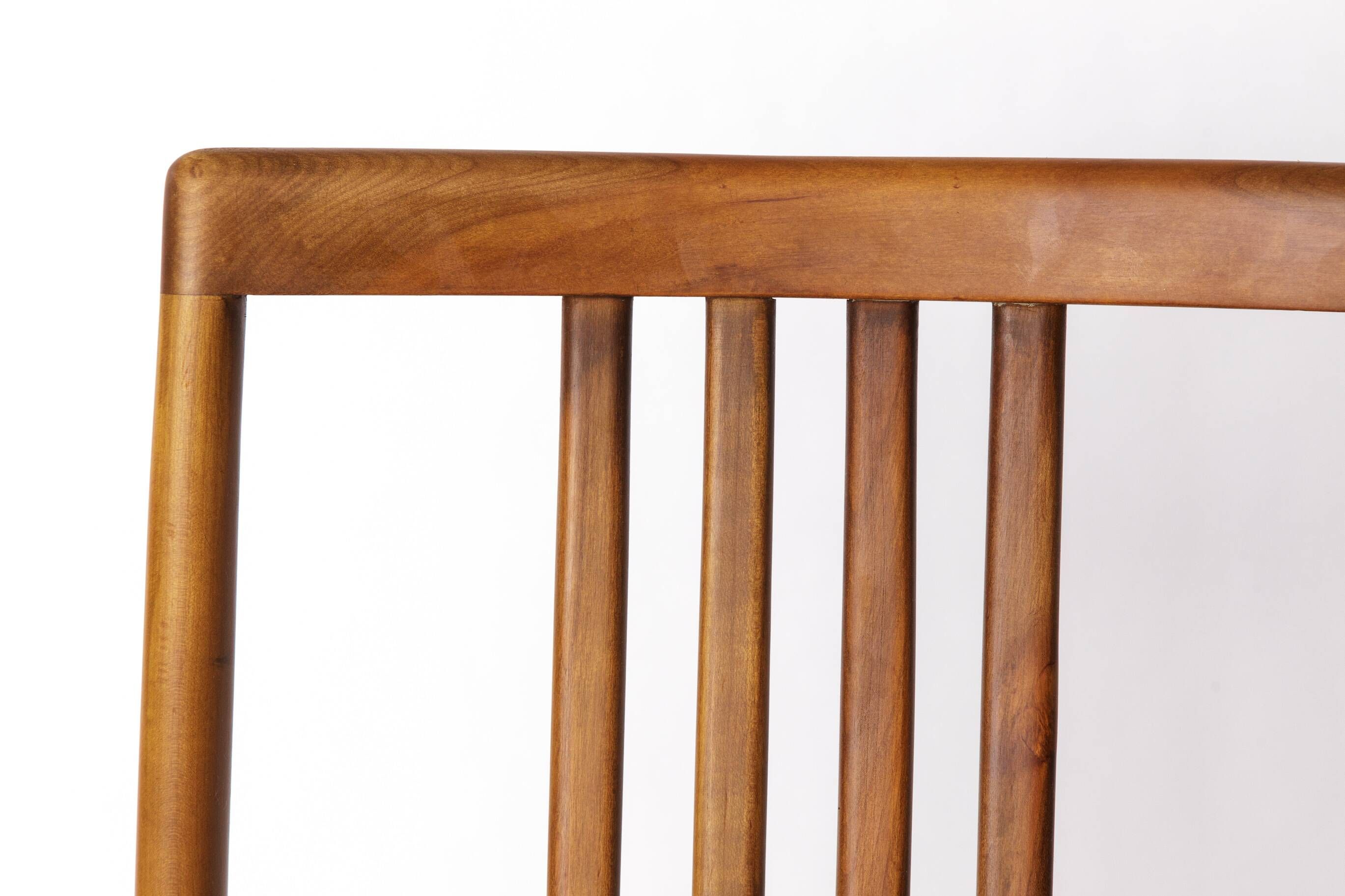 Set of 8 Vintage Chairs by Lübke – 1960s-70s Beech Wood & Violet Textile