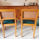 green leather bridge chairs