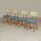 Lot de 4 chaises bois TON Bystrice Thonet bleu