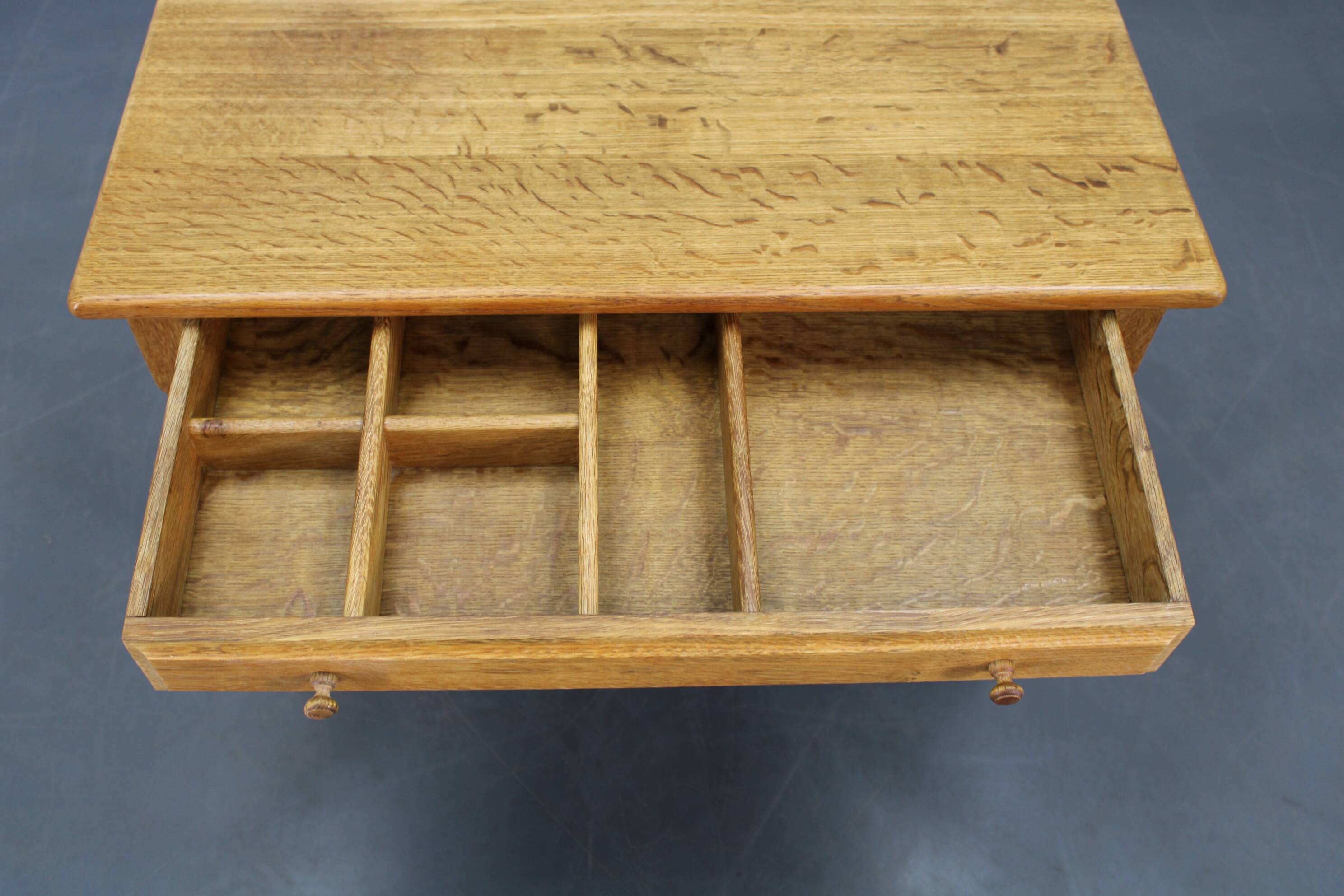 Danish mid-century oak sewing cabinet by Henning Kjaernulf