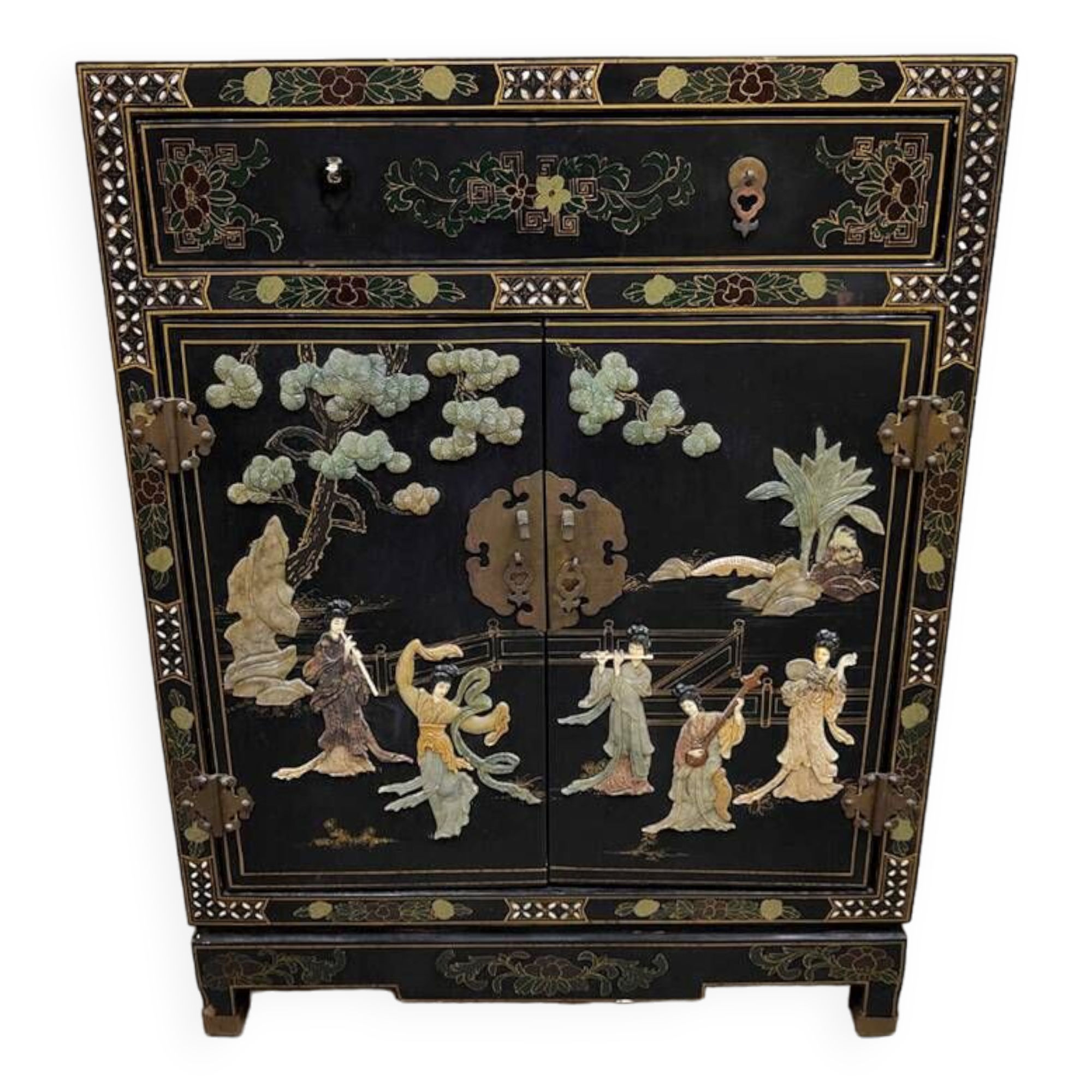 Decorative Chinese side cabinet chest of drawers 'Chinoiserie'