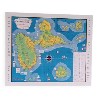 Guadeloupe vintage map