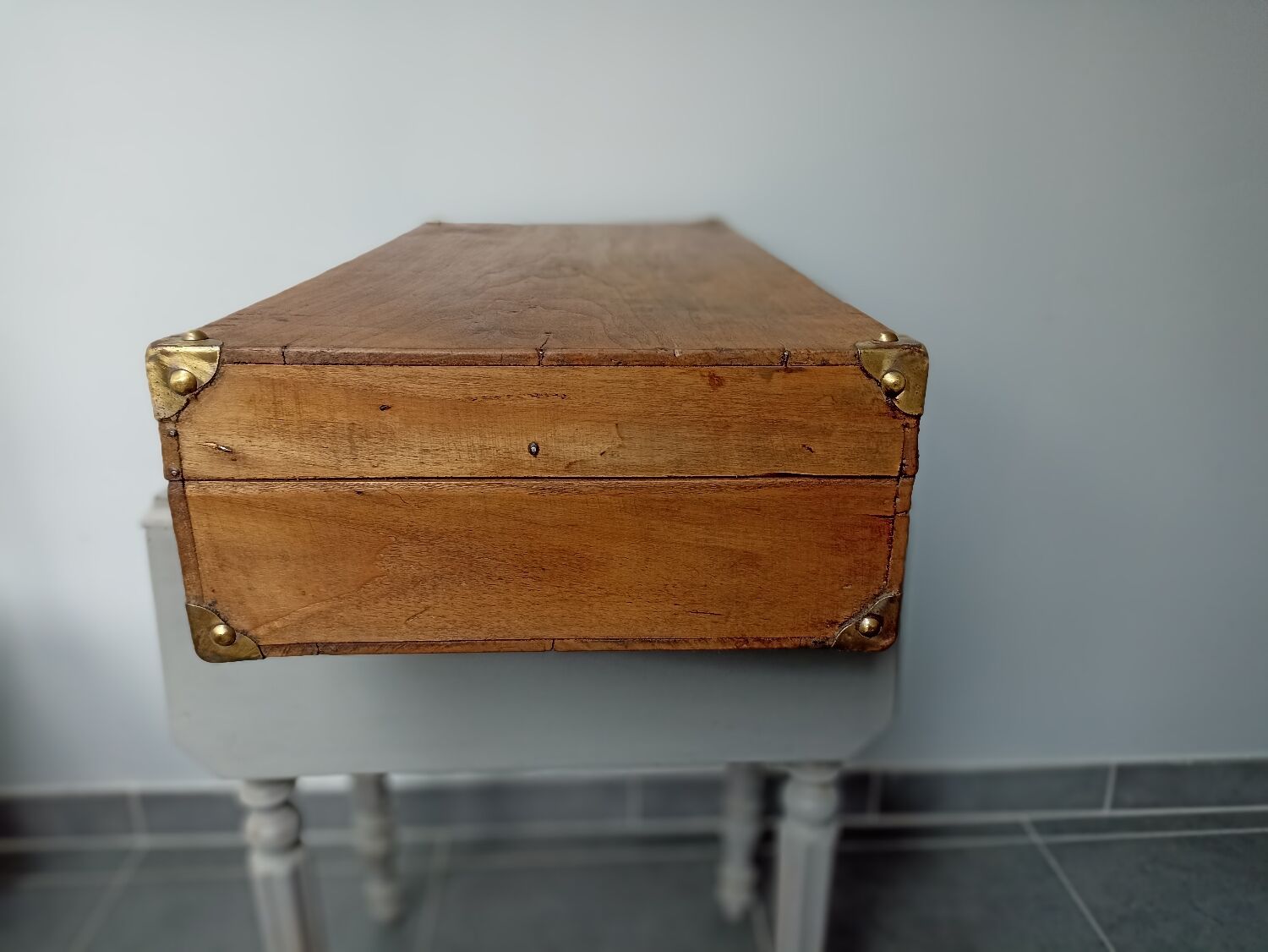 Antique wooden suitcase