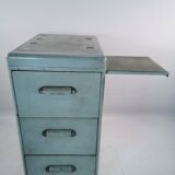 Antique Vintage Industrial 20th Century Light Blue Chest Of 3 Drawers