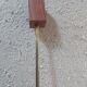 Hanging 3 teak and vintage perspex lights