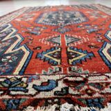 Antique 1920s Persian Hamadan rug, distressed tribal medallion, 128cm x 194cm