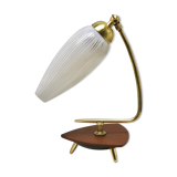 Vintage lamp with white glass lampshade and brass fitting