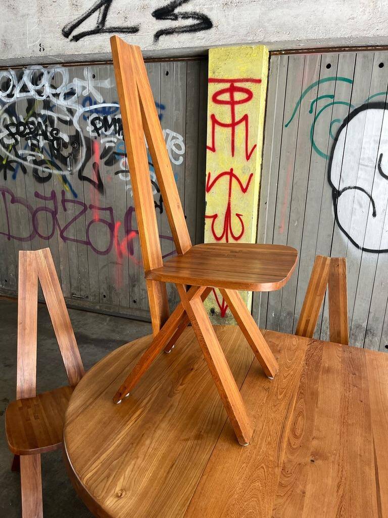 Chaises S45 Pierre Chapo vintage orme massif 1970