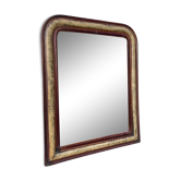 Miroir louis philippe ancien xixème en bois marron et beige