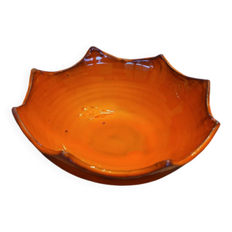 Orange ceramic star-shaped empty bowl