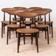 Mid Century Modern Dining Set, Round Table with 6 Fredrik Kayser Chairs