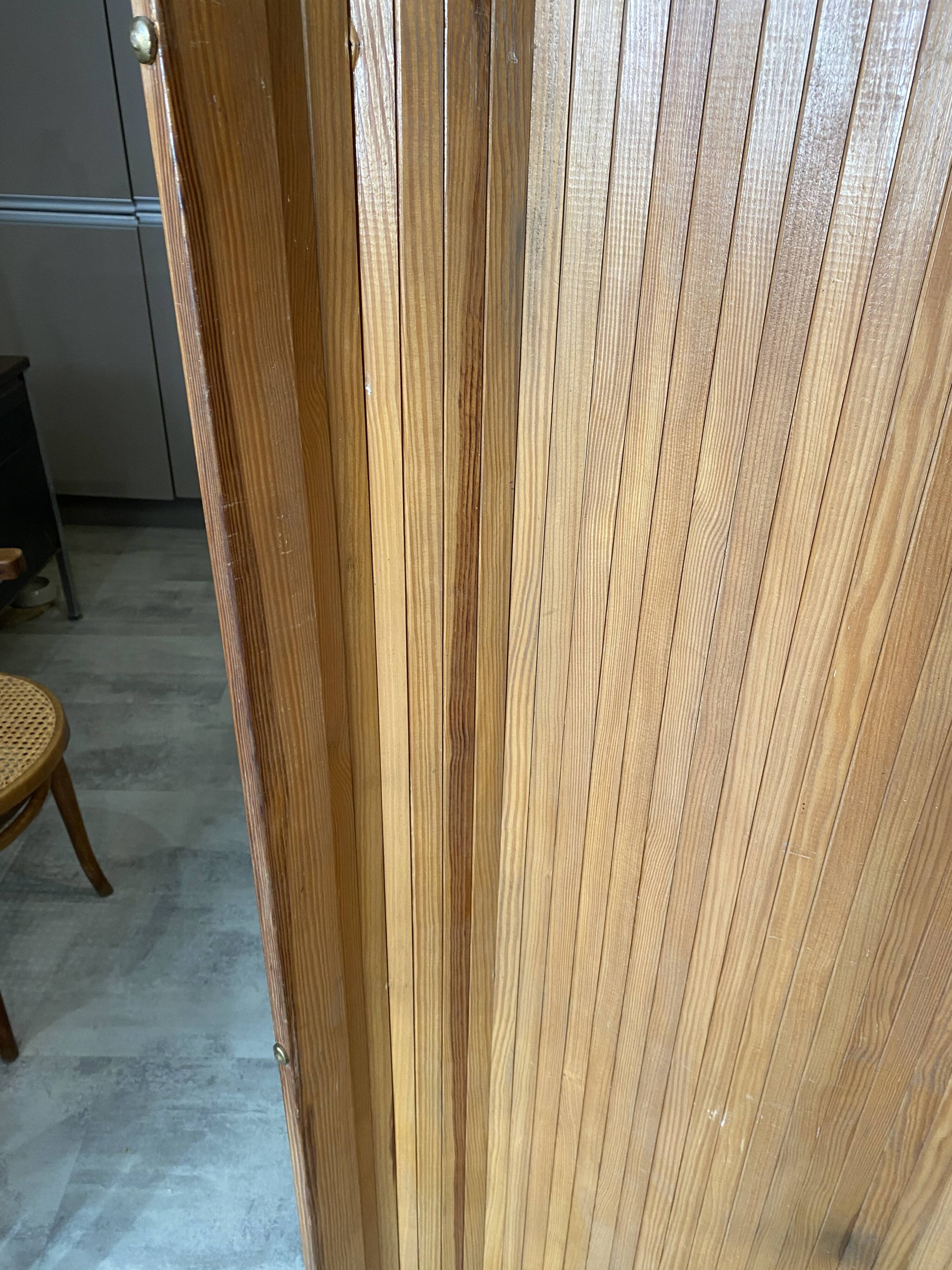 Baumann style wooden free-standing folding screen vintage 1950s