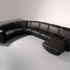 De Sede modular 7-piece mid-century leather sofa in black – Swiss icon