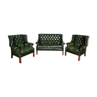 Salon type chesterfield 2 fauteuils + canapé
