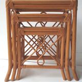 Rattan nesting tables