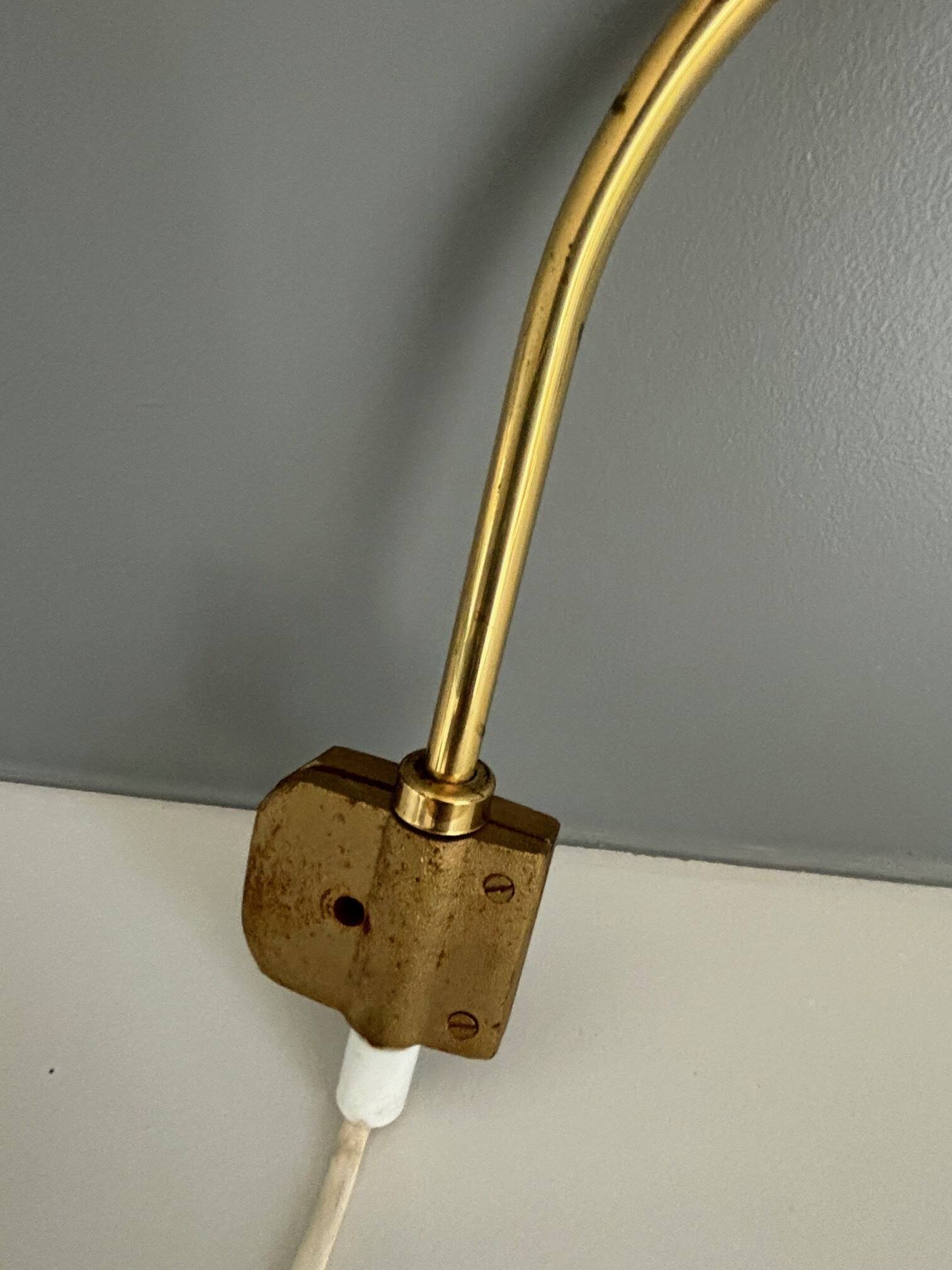 articulated brass wall light - Sweden 1960s