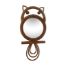 Owl rattan mirror, 46x22cm