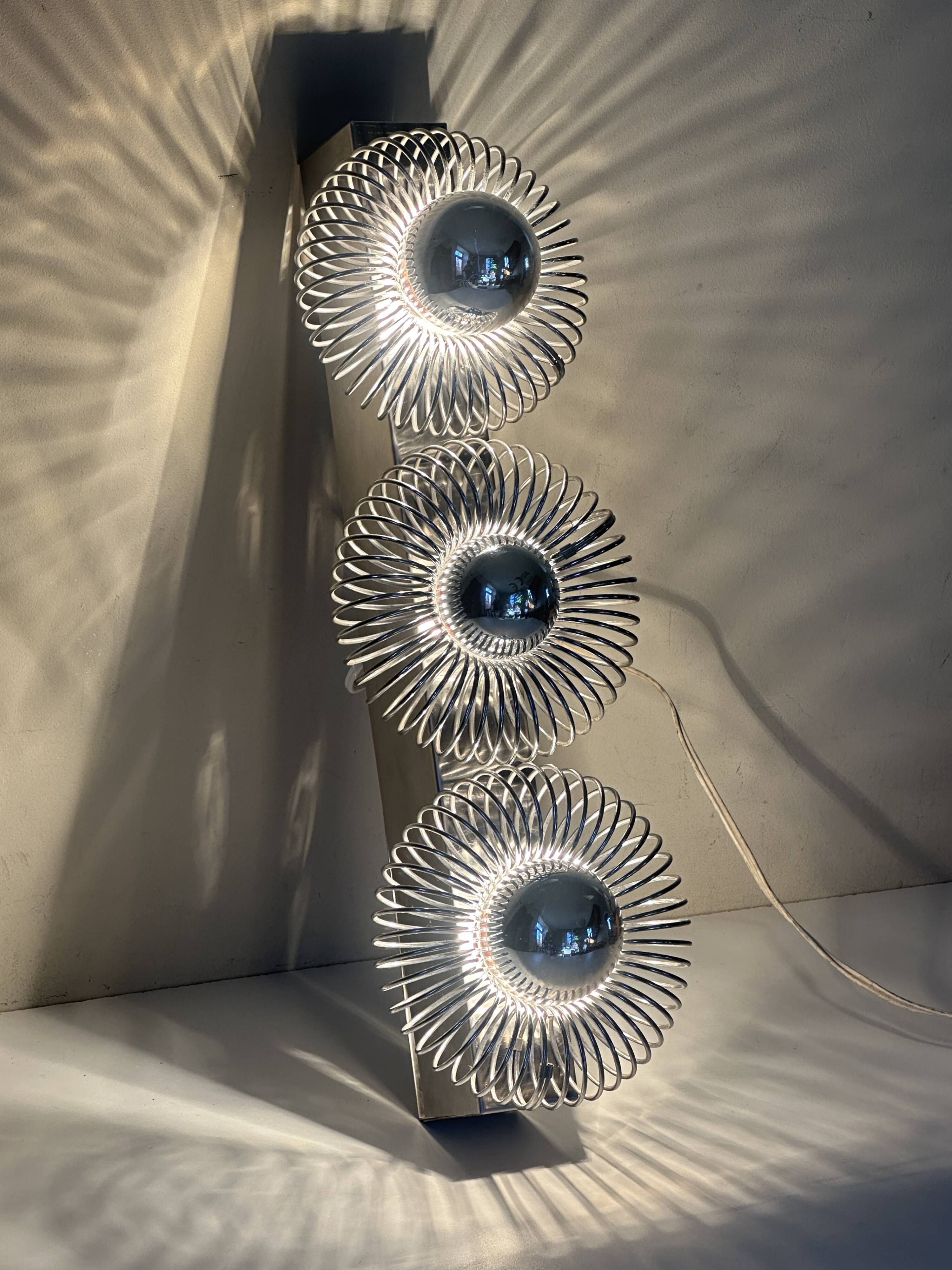 Sconce springs 3 vintage lights design 70s