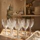 Set of 7 cut crystal port glasses by Baccarat, Richelieu variant.
