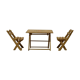 Old miniature doll table furniture and 2 folding garden furniture chairs