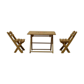 Anciens meubles miniatures de poupée table et 2 chaises salon de jardin pliant