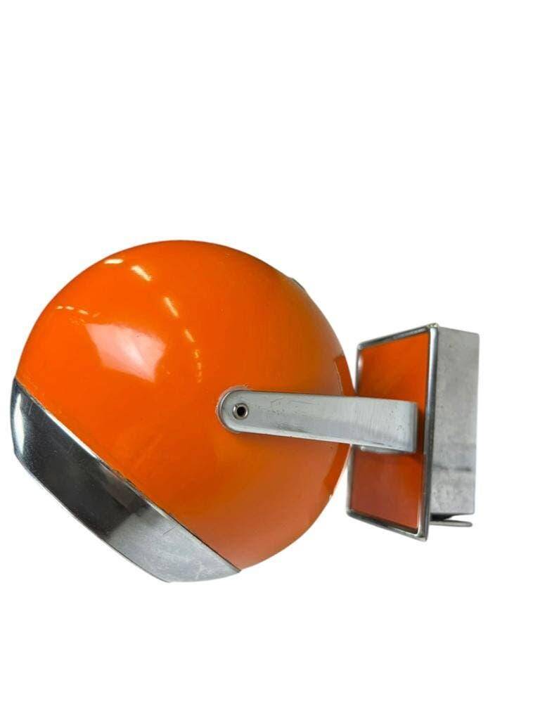 Vintage Space Age wall light orange/chrome ball