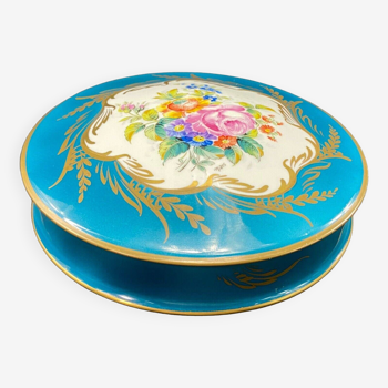 Louis XV style candy box in Limoges porcelain Lys Royal